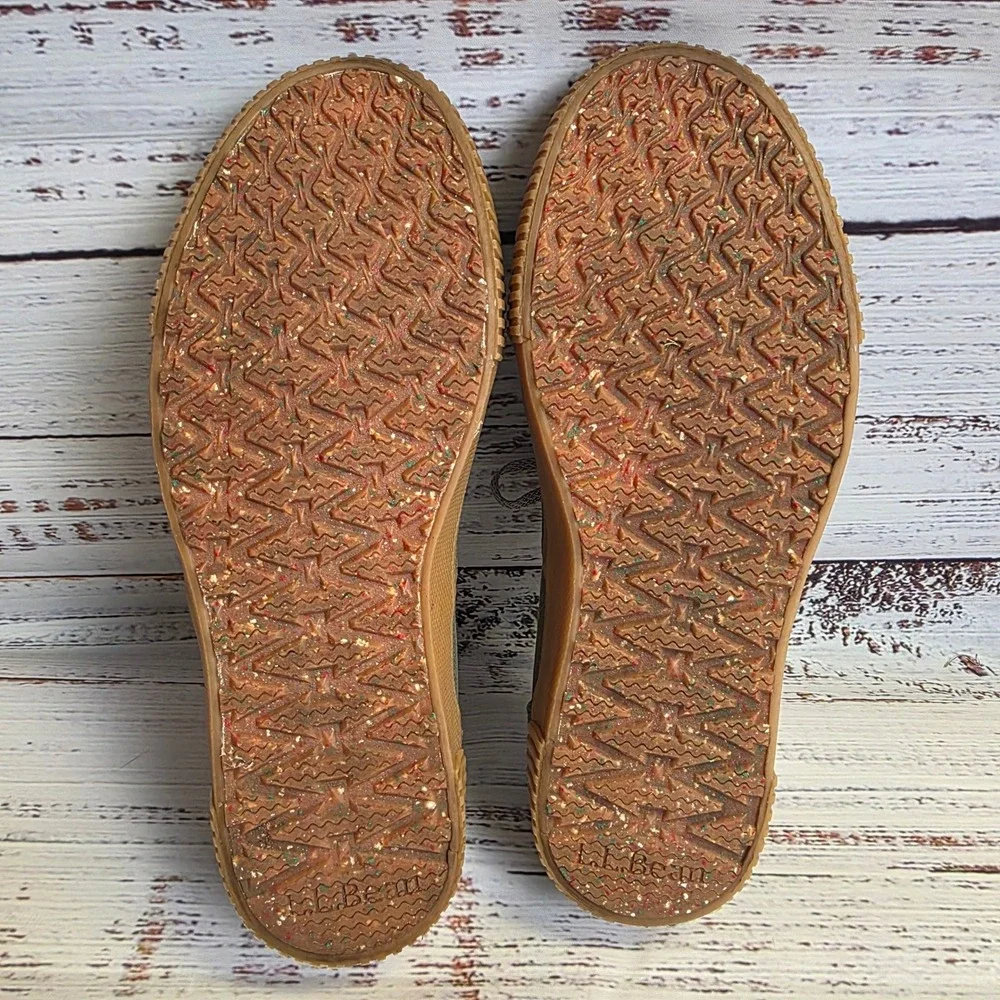 LL Bean Eco Woods Lace Up Mens Canvas Sneakers Olive Green Shoes 515716 Size 8.5 - Picture 10 of 10